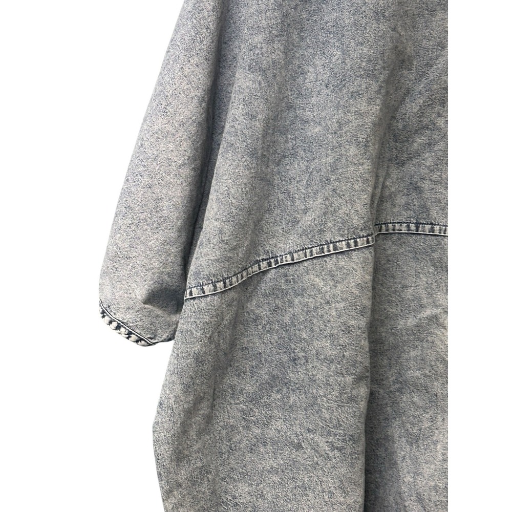 Zenana 1X Boutique Style Chambray Denim Look‎ Dolman Sleeve Hi-Low Blouse - Picture 4 of 11